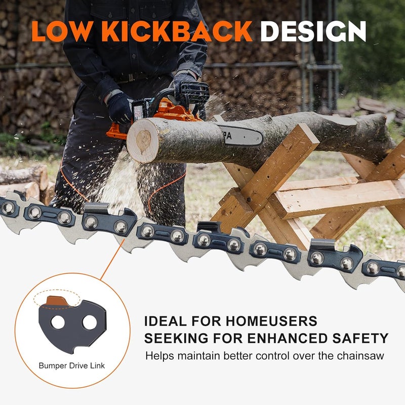 Hipa 8" Pole Pruner Saw Chain Compatible with Greenworks 20192 20302 30352 20612 20672 Remington RM4050 RM4050B Earthwise CCS30008 CPS40108 LPS40208 LPS4210 Pole Saw .050" Gauge 3/8" Pitch 2Pack - Image 5